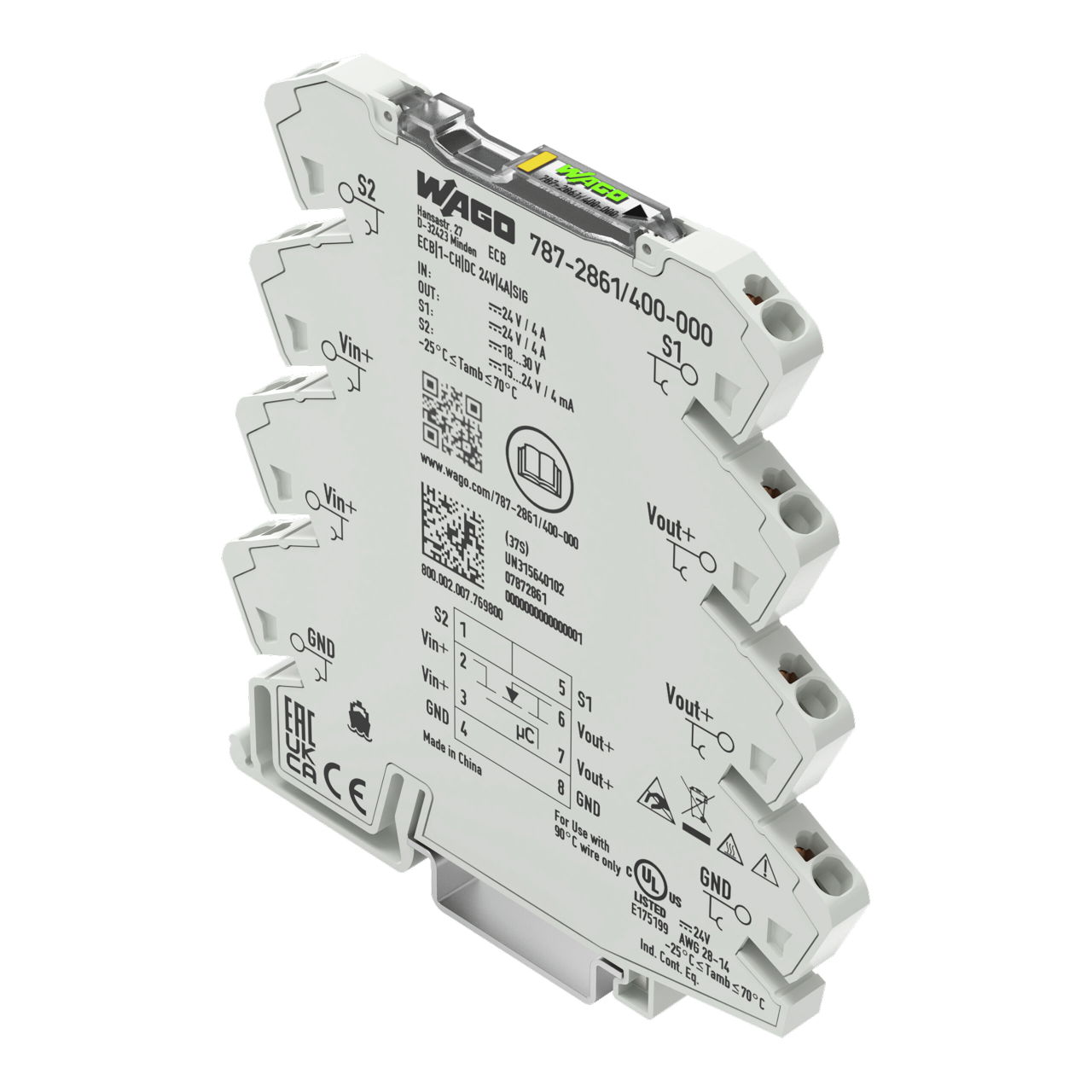 Electronic circuit breaker 1-channel 24 VDC input voltage