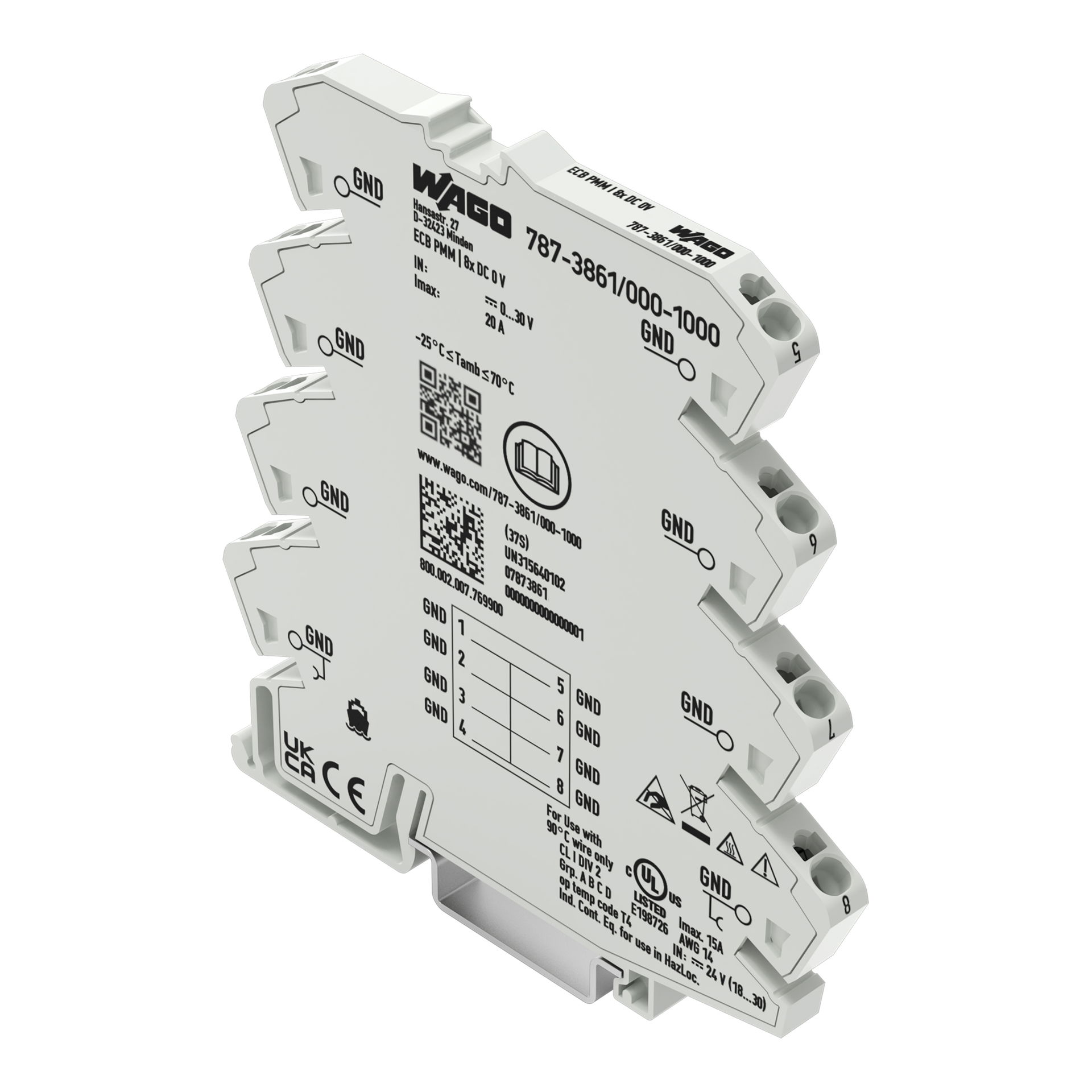 Potential distribution module 1 potential with 8 clamping points 0V