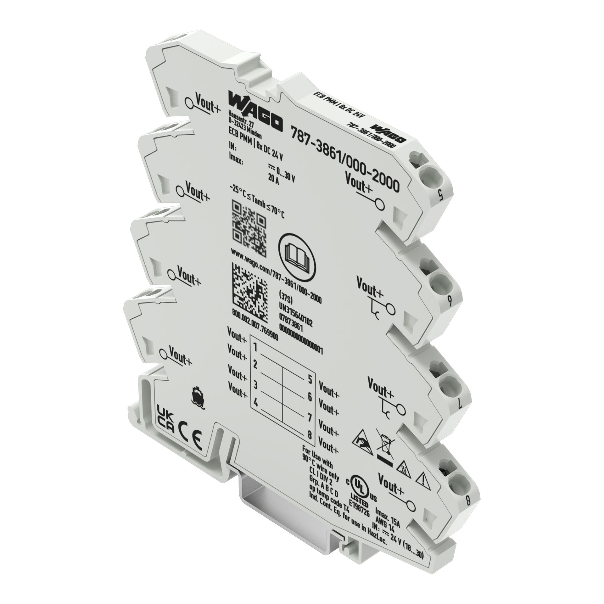 Potential distribution module 1 potential with 8 clamping points 24V
