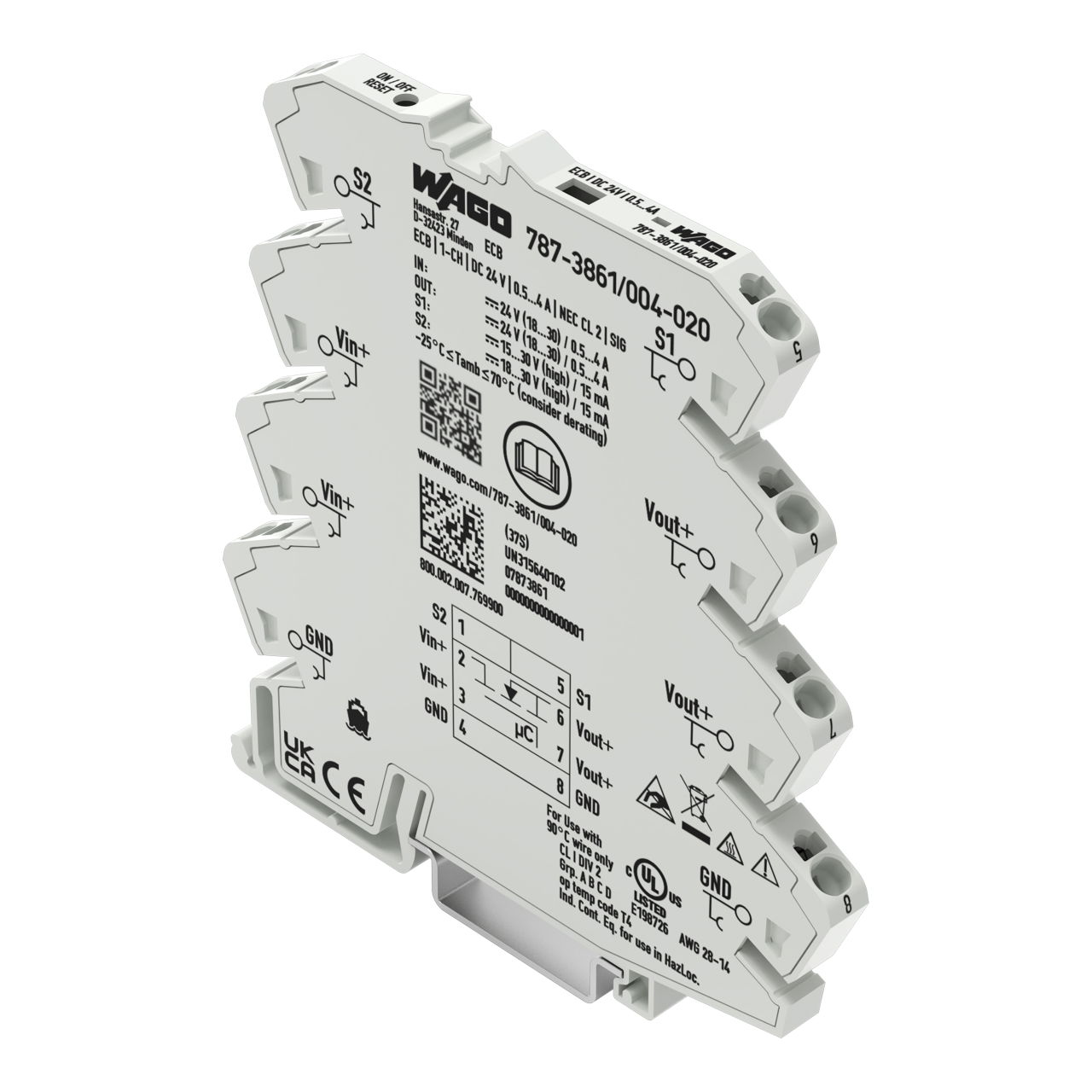 Electronic circuit breaker 1-channel 24 VDC input voltage