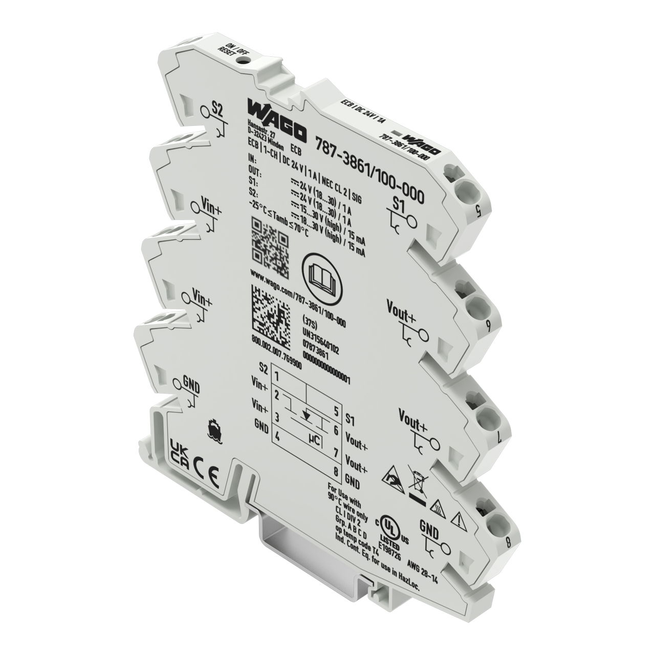 Electronic circuit breaker 1-channel 24 VDC input voltage