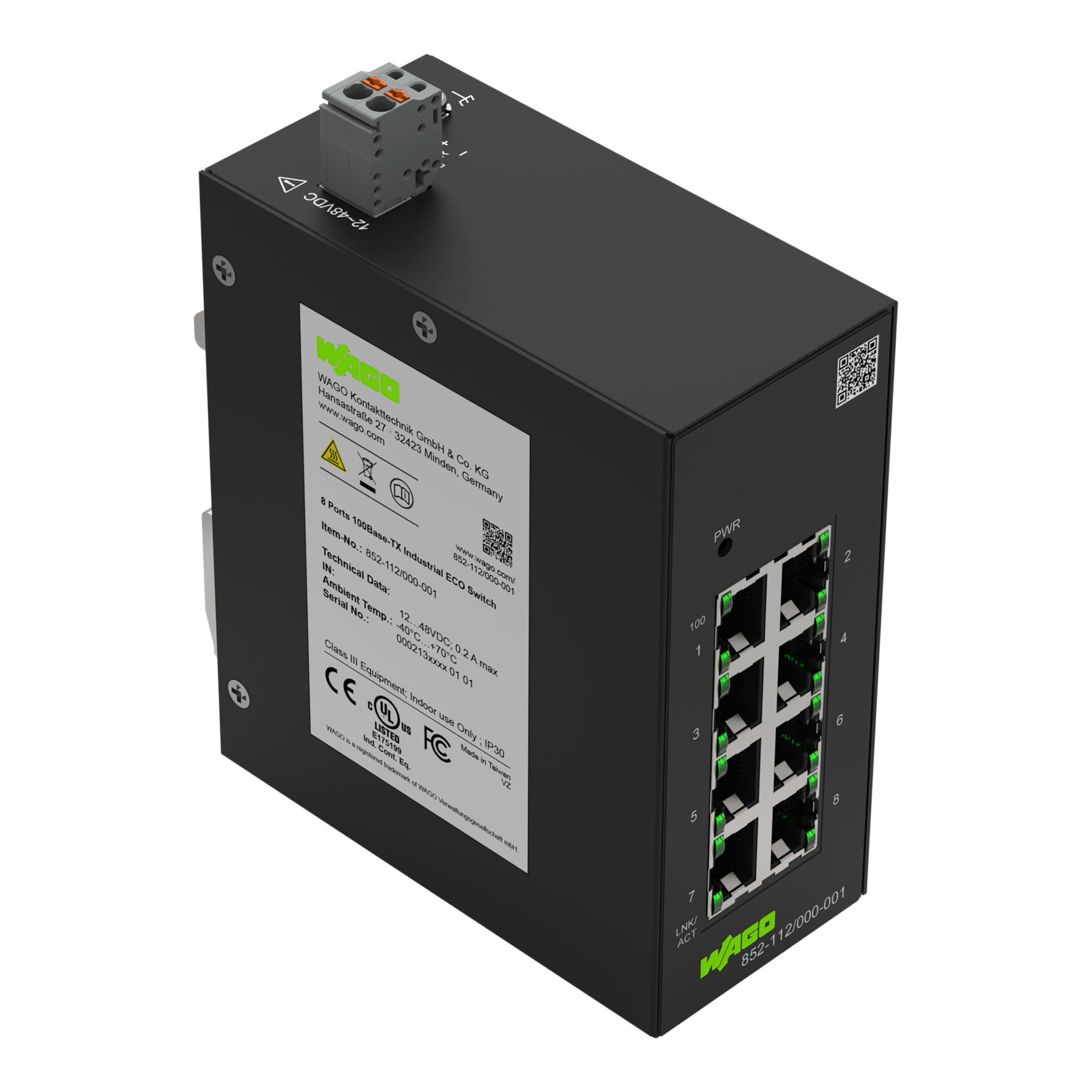 Industrial-ECO-Switch 8-port 100Base-TX black