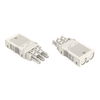 Socket with strain relief housing 3-pole white