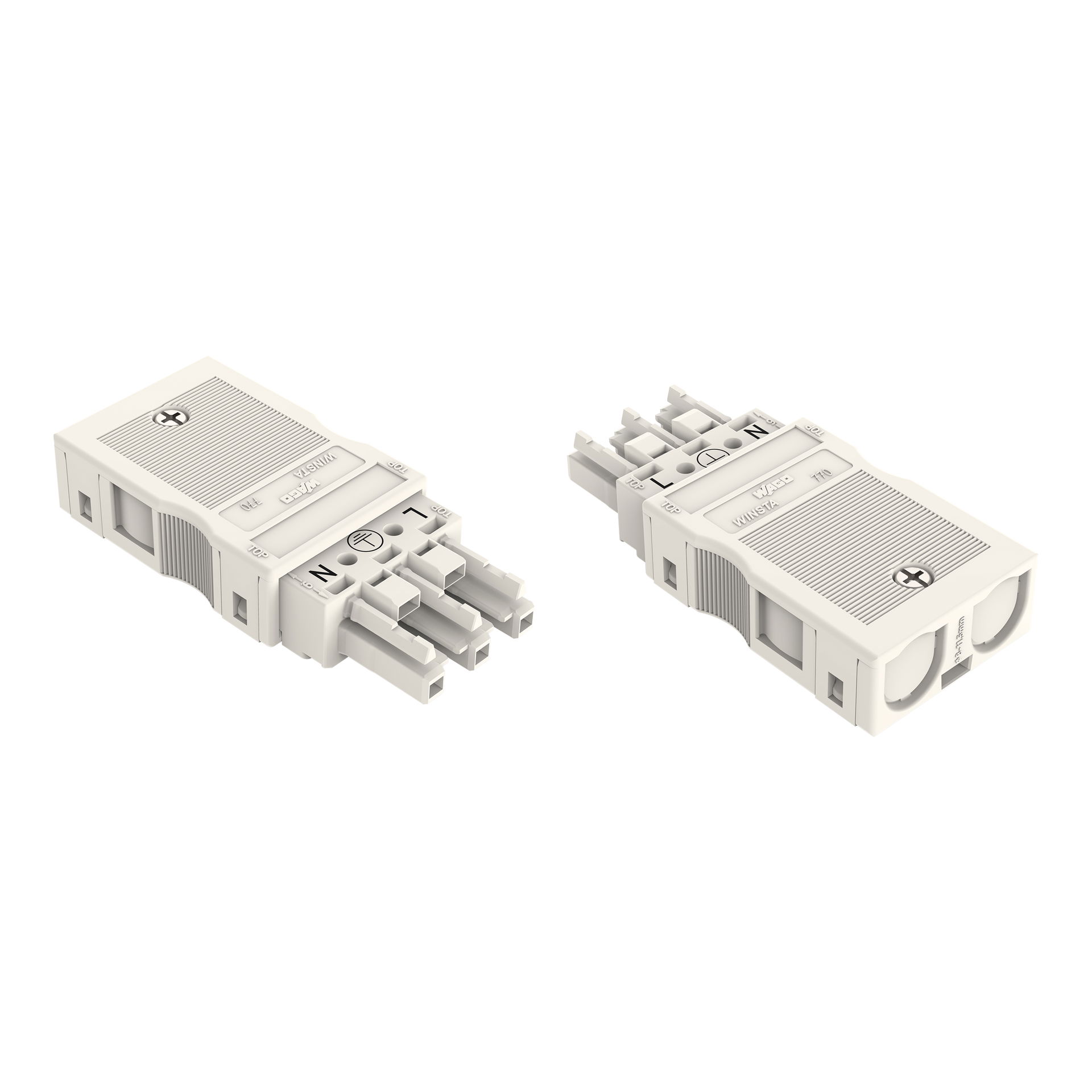 Set packaging Plug/Socket with strain relief housing white