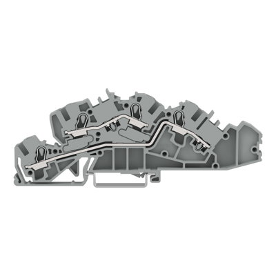 Multilevel installation terminal block with operating slots 4 mm² gray