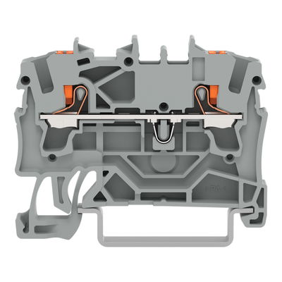 2-conductor through terminal block with push-button 2.5 mm² gray