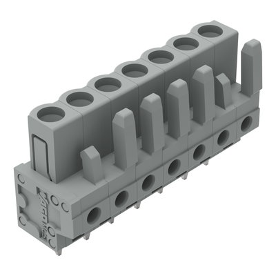 THT female header straight Pin spacing 5 mm gray