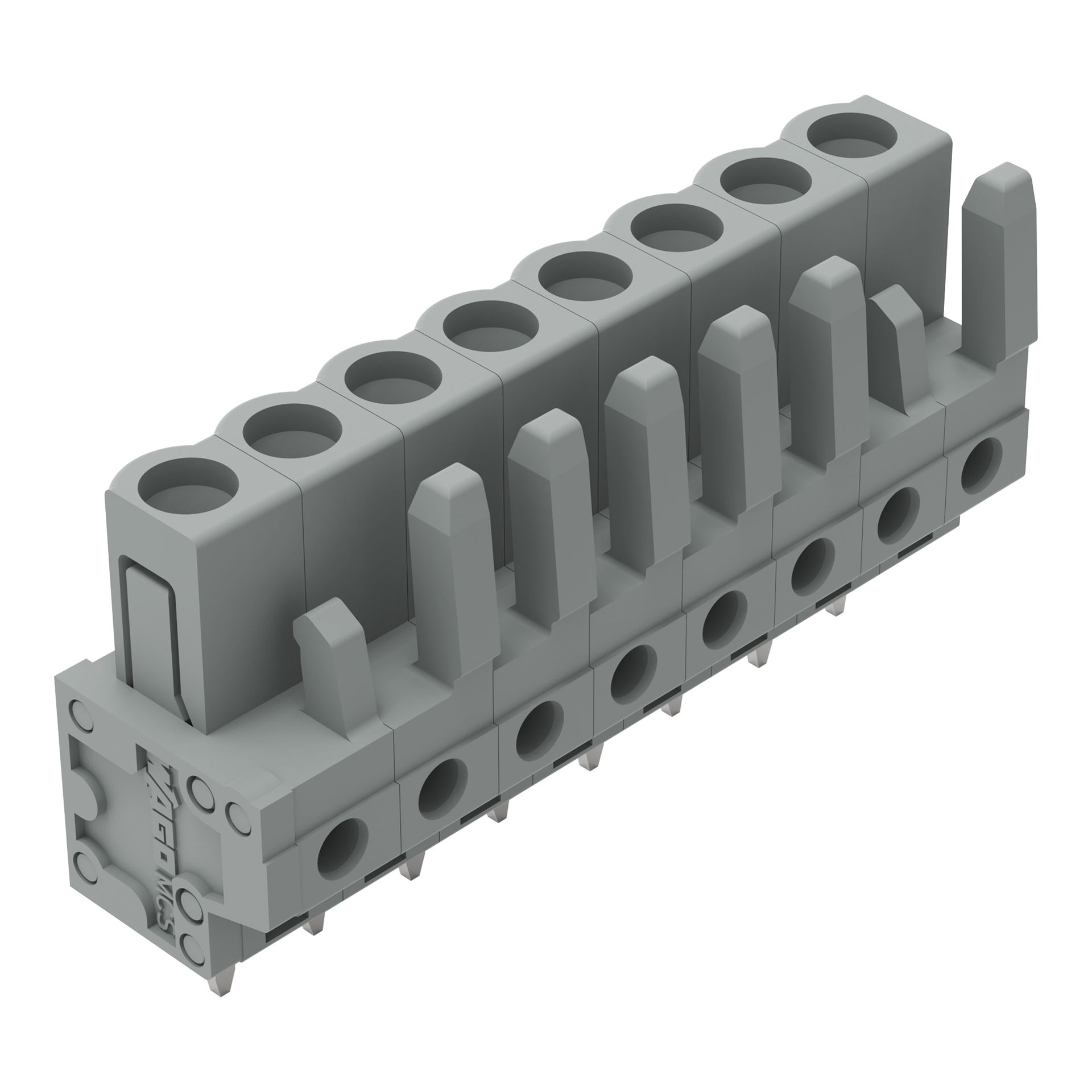 THT female header straight Pin spacing 5 mm gray