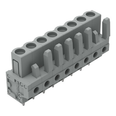 THT female header straight Pin spacing 5 mm gray