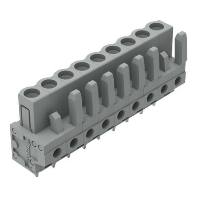 THT female header straight Pin spacing 5 mm gray
