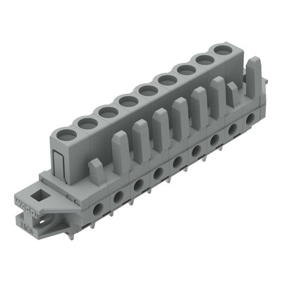 THT female header straight Pin spacing 5 mm gray