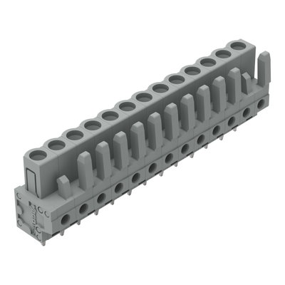 THT female header straight Pin spacing 5 mm gray