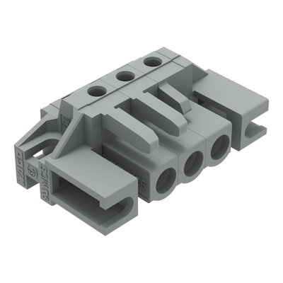 THT female header angled Pin spacing 5 mm gray