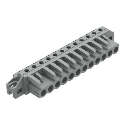 THT female header angled Pin spacing 5 mm gray