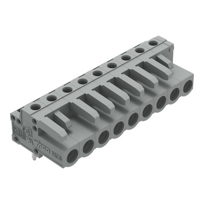 THT female header angled Pin spacing 5 mm gray