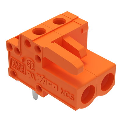 THT female header angled Pin spacing 5.08 mm orange