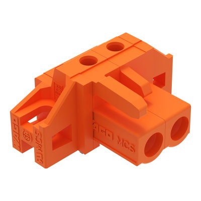 THT female header angled Pin spacing 5.08 mm orange
