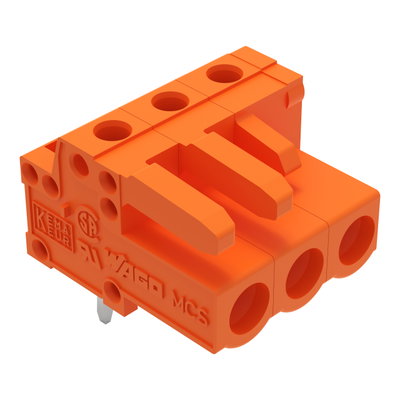 THT female header angled Pin spacing 5.08 mm orange
