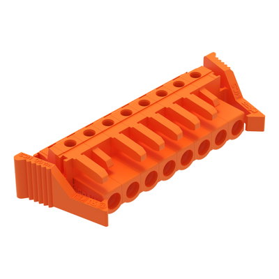 THT female header angled Pin spacing 5.08 mm orange