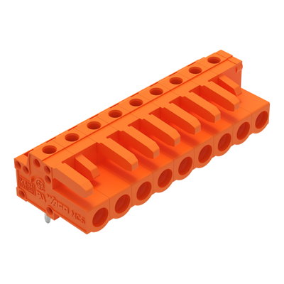 THT female header angled Pin spacing 5.08 mm orange