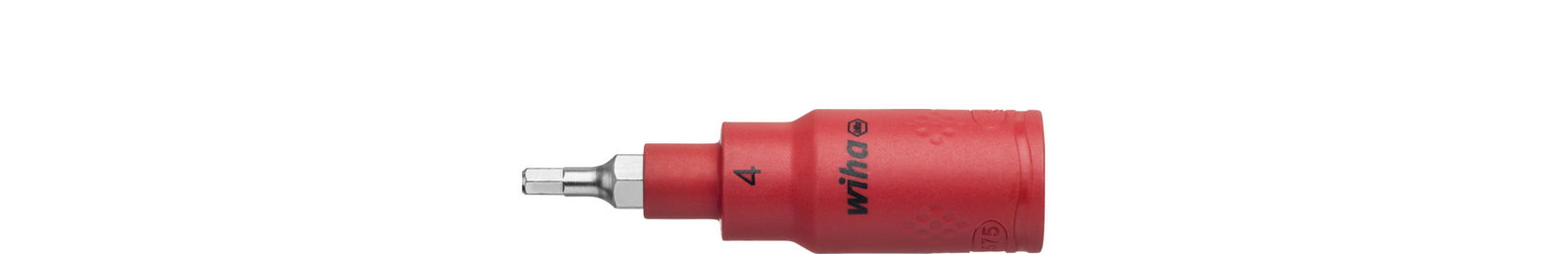 Wiha Insulated nut driver insert 3/8" hexagon head 4.0 mm x 75 mm (43105)