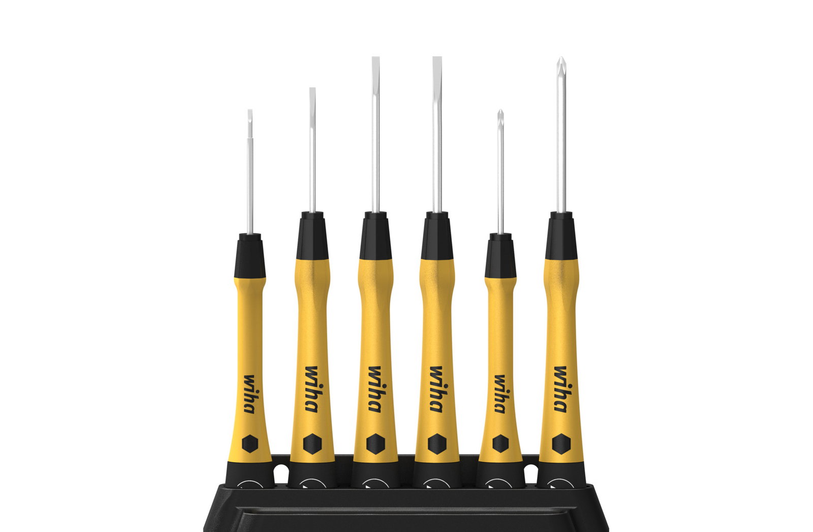 Wiha Fine screwdriver set PicoFinish® ESD Slotted, Phillips, 7 pcs. incl. holder (43707)