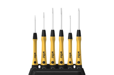 Wiha Fine screwdriver set PicoFinish® ESD Slotted, Phillips, 7 pcs. incl. holder (43707)
