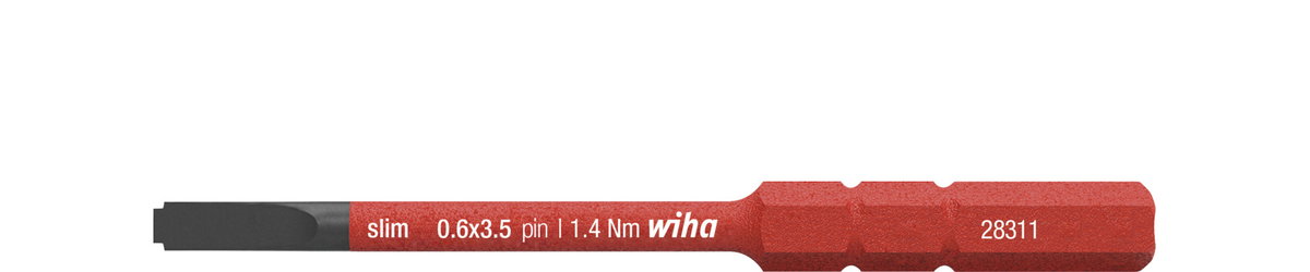 Wiha slimBit electric bit Slotted with pivot 3.5 mm x 75 mm (44385)