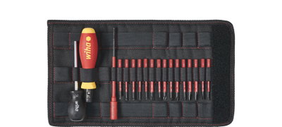 Wiha Torque screwdriver set TorqueVario®-S electric 0,8-5,0 Nm mixed, variably adjustable torque limit, 19 pcs. incl. folding bag (36791)