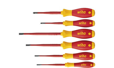 Wiha Screwdriver set SoftFinish® electric slimFix Slotted, Pozidriv 6-pcs (36455)