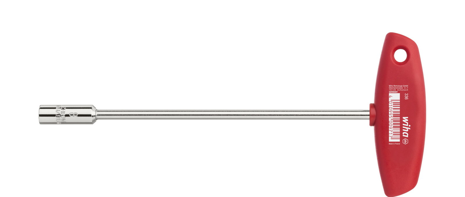 Wiha Nut driver with T-handle Hexagon brilliant nickel-plated (00985)
