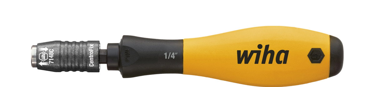 Wiha Screwdriver with bit holder SoftFinish® ESD, mechanically lockable 1/4" 38 mm (32161)