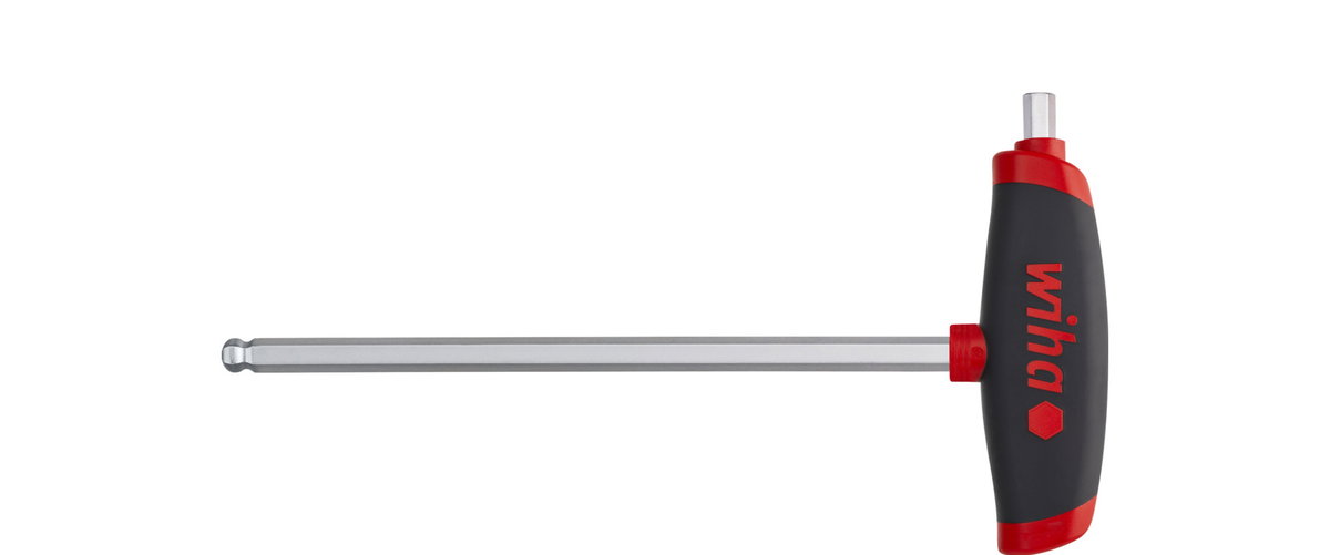 Wiha L-key with T-handle ComfortGrip Hexagonal ball end with side drive, matt chrome-plated (45456)