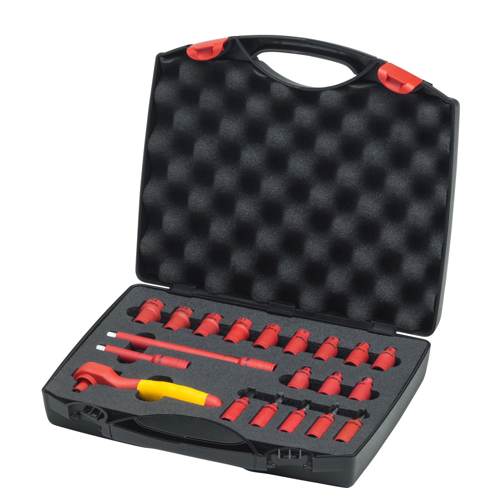Wiha Ratchet wrench set insulated, 1/4" 21-pcs. in case (43025)
