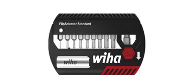 Wiha Bit set FlipSelector Standard 25 mm Hex, 11-pcs., 1/4" C6,3 with belt clip (39059)