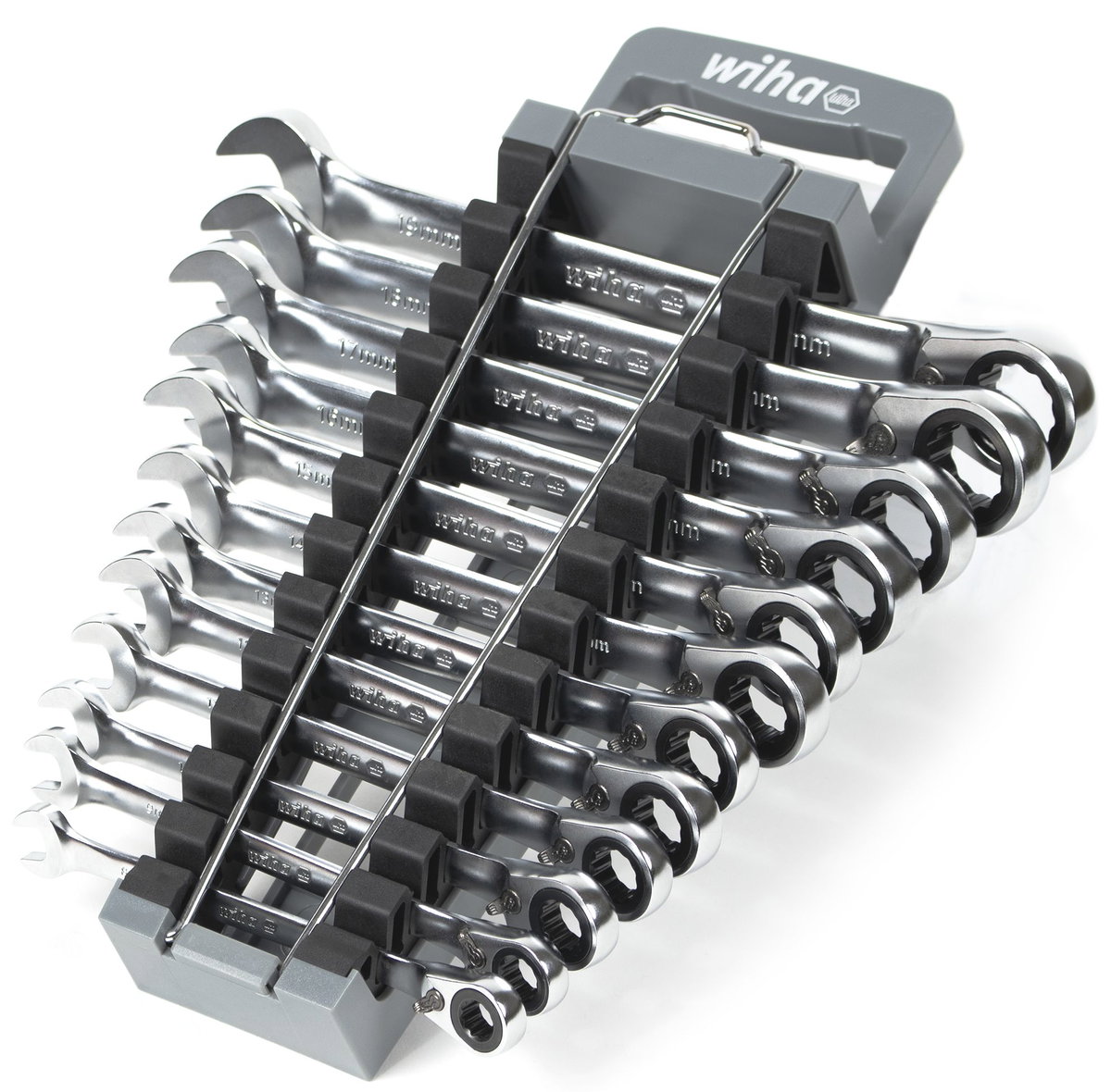 Wiha Ring ratchet open-ended spanner set 12 pcs. switchable in holder (44661) – Image 3 of 29