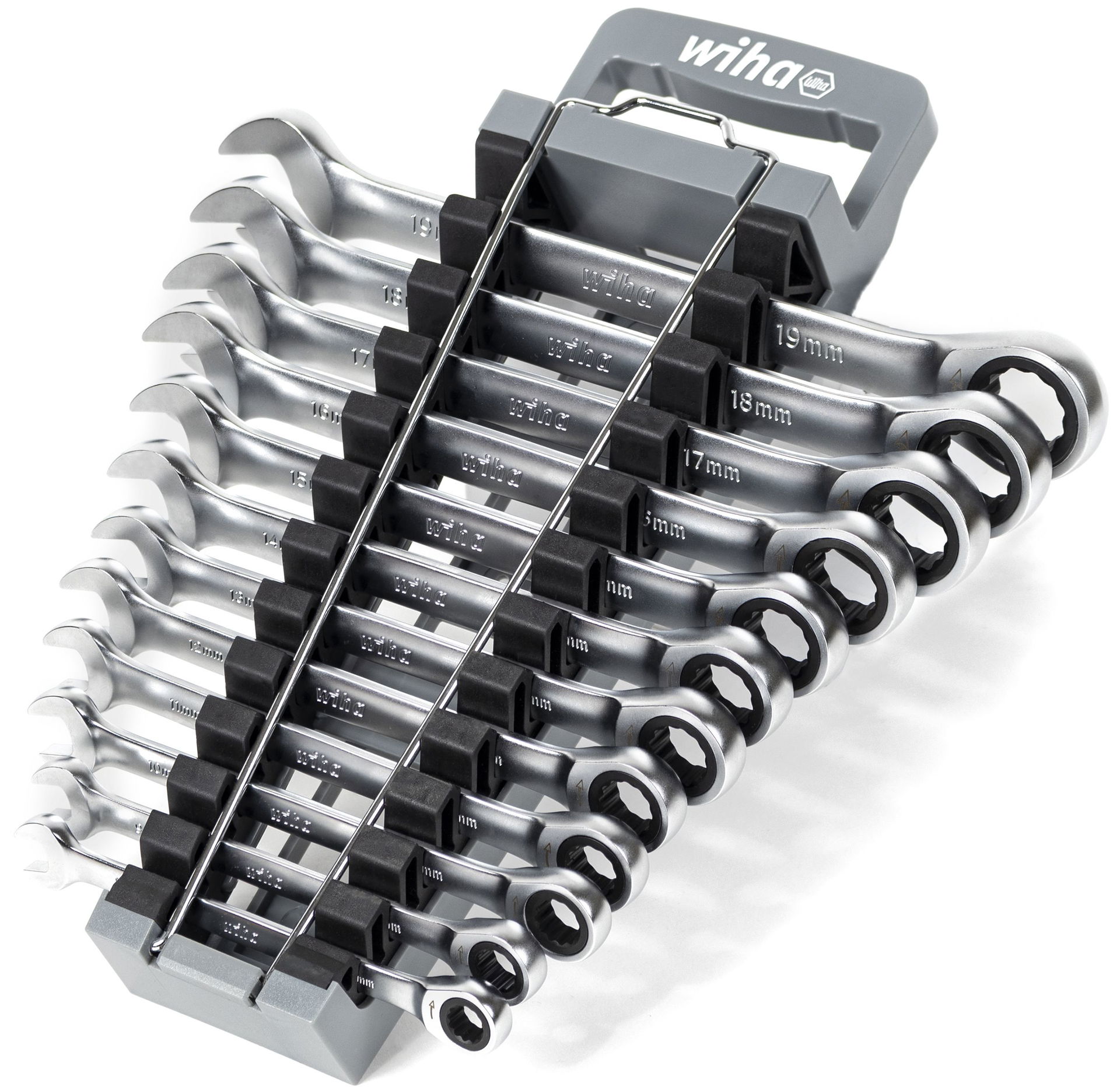 Wiha Ring ratchet open-ended spanner set 12 pcs. in holder (44665) – Image 3 of 3