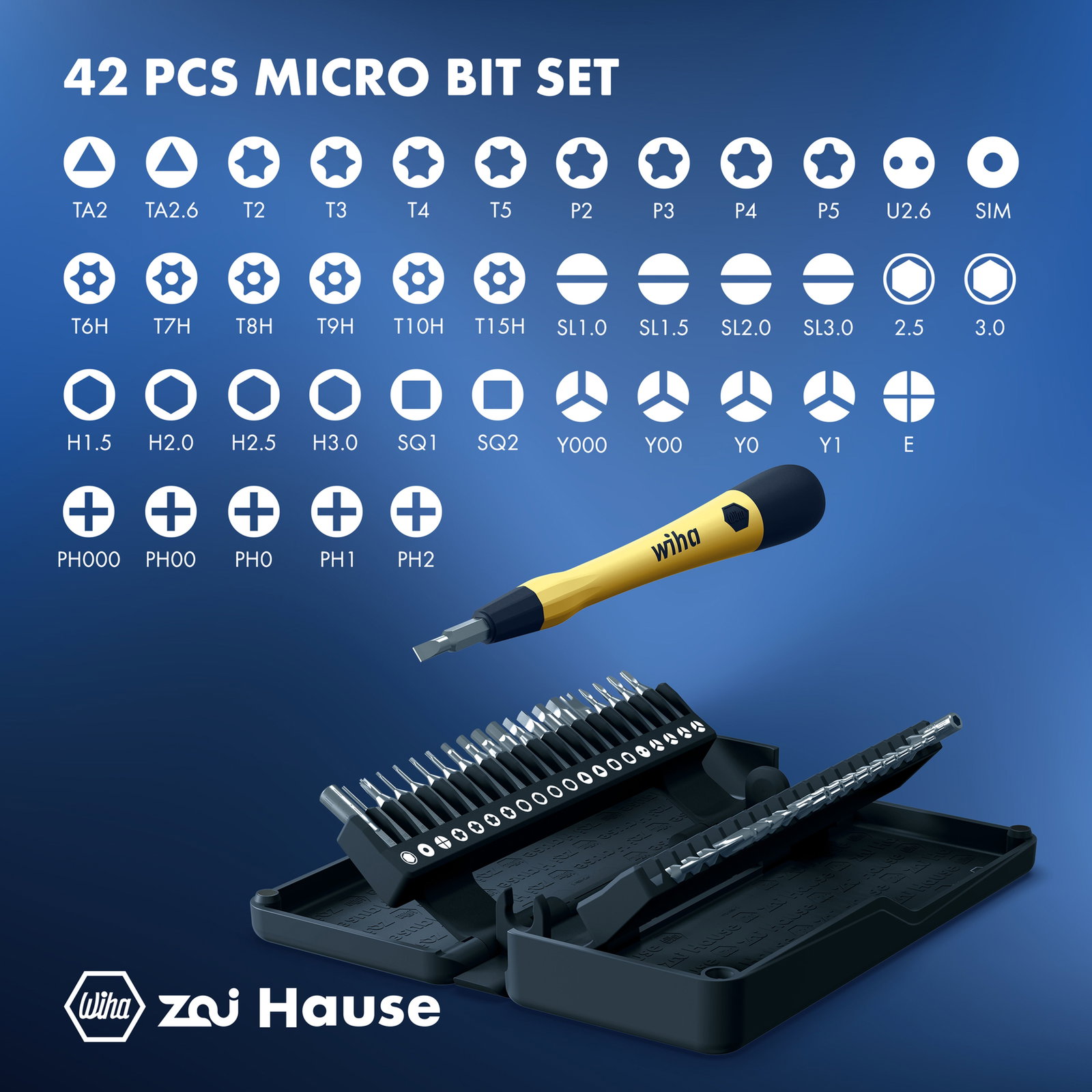 Wiha Wiha zai Hause micro-bit set, 42-pcs. (44624) – Image 4 of 13