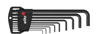 Wiha L-key set in Classic holder Hexagonal ball end, 9-pcs., black oxidised (03879)