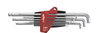 Wiha L-key set in ProStar holder Matt chrome-plated hexagonal ball end with short shaft, 9-pcs. in SB-cardboard packaging (35481)