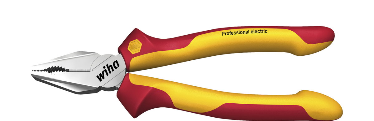 Wiha Combination pliers Professional electric with DynamicJoint® and OptiGrip with extra long cutting edge 180 mm, 7" (26708)