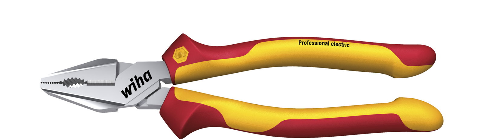 Wiha High-leverage combination pliers Professional electric with DynamicJoint® and OptiGrip with extra long cutting edge 200 mm, 8" (26714)