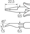 Wiha Professional ESD needle nose pliers curved form, approx. 45° 120 mm, 4 3/4" (26802)