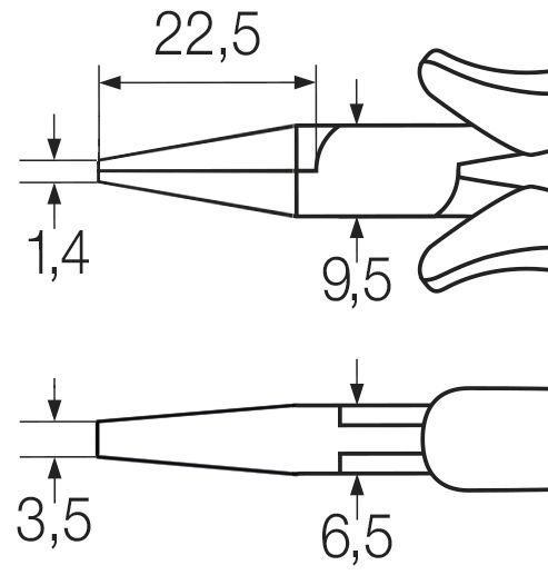 Wiha Professional ESD flat-nose pliers Short, flat jaws 120 mm, 4 3/4" (26806) – Image 3 of 3