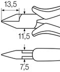 Wiha Professional ESD diagonal cutters wide, pointed head without bevelled edge 115 mm, 4 1/2" (26821)