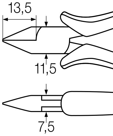Wiha Professional ESD diagonal cutters wide, pointed head without bevelled edge 115 mm, 4 1/2" (26821) – Image 4 of 4