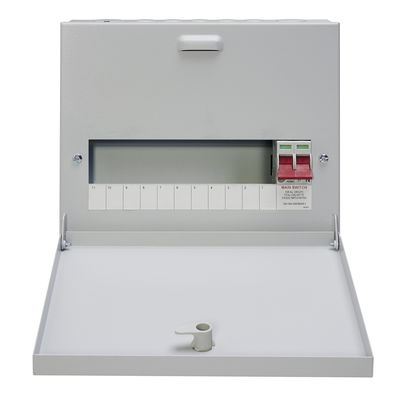 11-Way 100A Surface 1P+N Distribution Board c/w Switch Disconnector