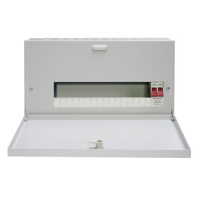 16-Way 100A Surface 1P+N Distribution Board c/w Switch Disconnector
