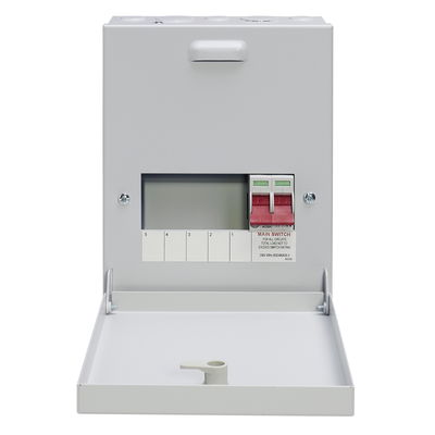 5-Way 100A Surface 1P+N Distribution Board c/w Switch Disconnector