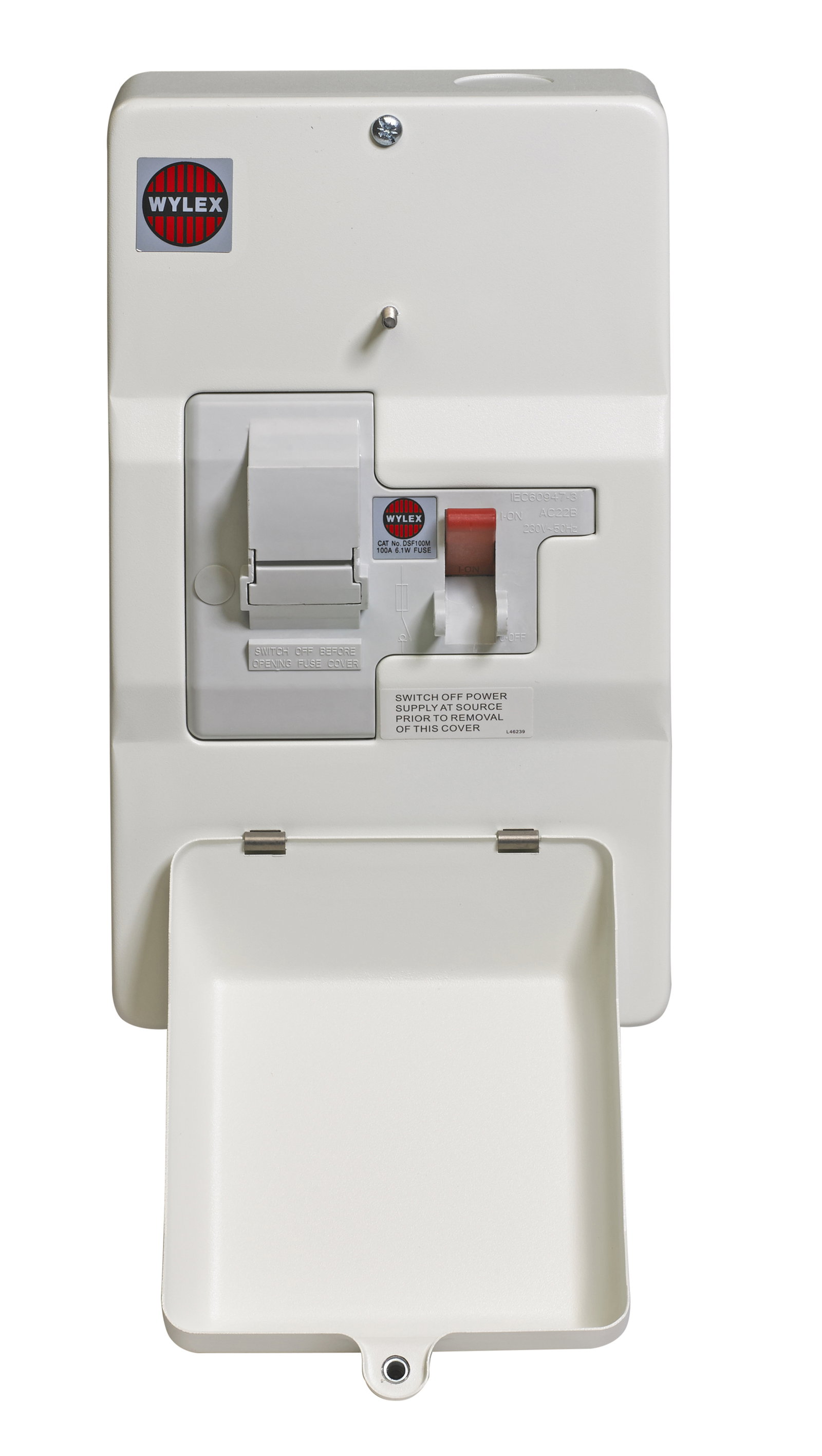 100A DP, Metal Enclosed, Domestic Switch Fuse with 100A Fuse Fitted